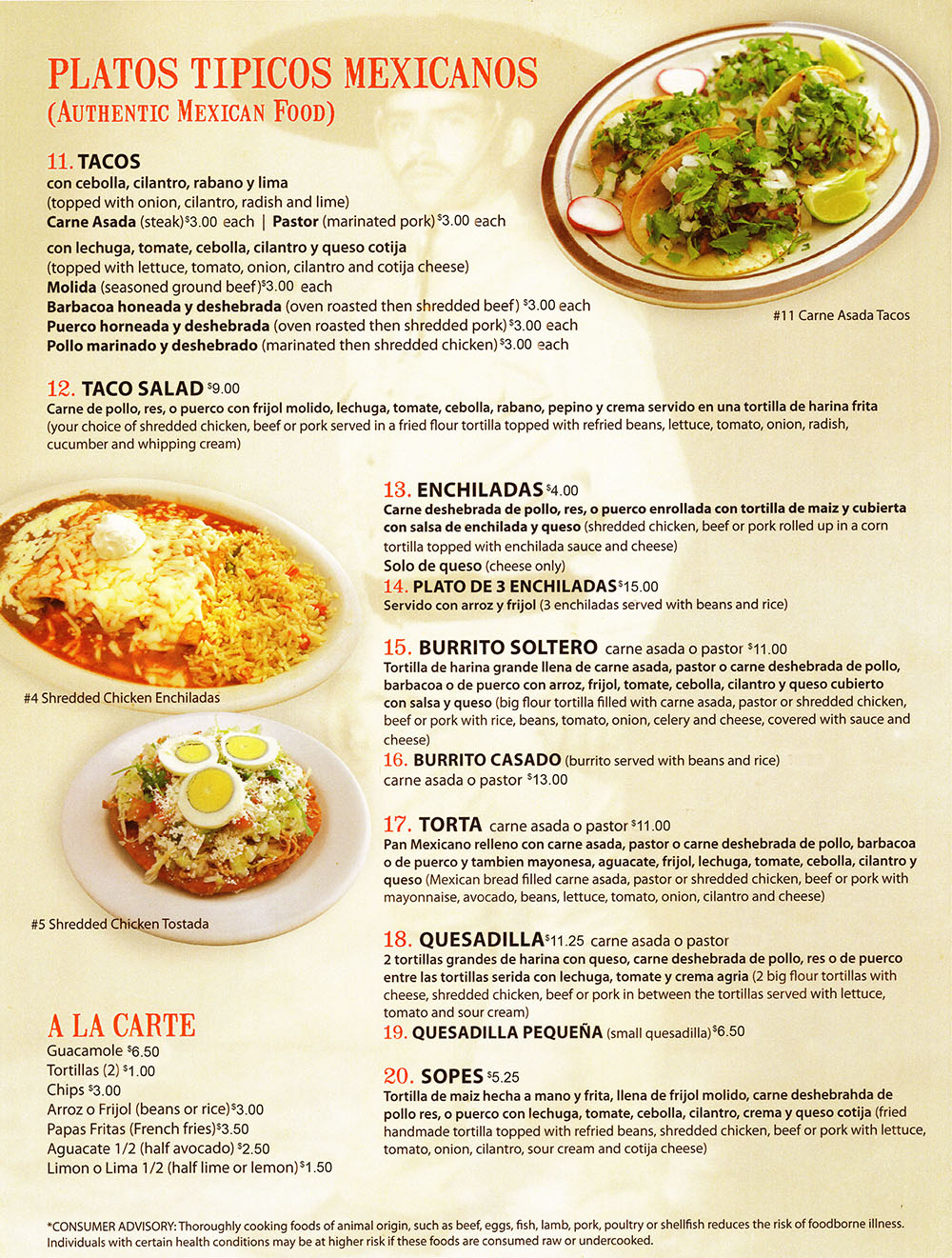 Tia Lety's Authentic Salvadorian & Mexican Cuisine Menu Lincoln Nebraska